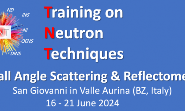 Al via le iscrizioni per la  Terza edizione della scuola avanzata Training in Neutron Techniques TNT2024 che sarà dedicata a scattering a piccolo angolo e riflettometria. 