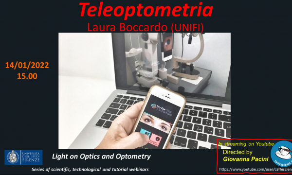 14 Gennaio 2022 ore 15.00 Light in Optics and Optometry